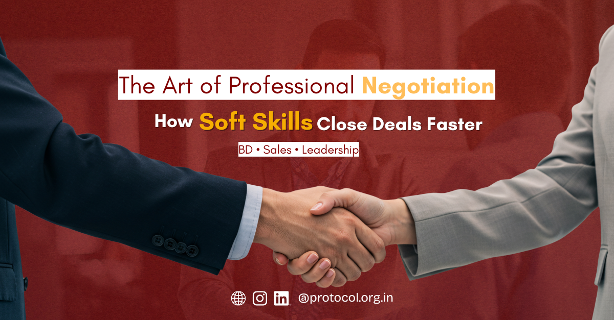 Professional negotiation skills in action showing business professionals using soft skills to close deals faster